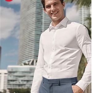 Express fitted Oxford Mens XL 17-17 1/2 blue